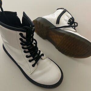Dr. Martens Kids White and Black Boots